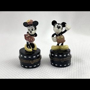 Disney PHB Mickey and Minnie Mouse RETIRED Figurines Hinged Trinket. 1997. VTG.